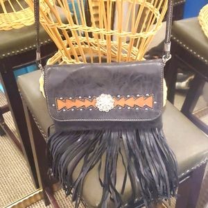 Vegan Leather Fringe Crossbody